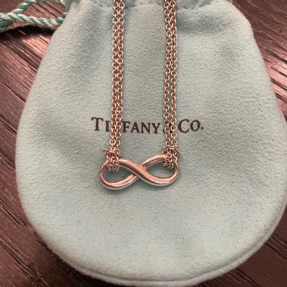 16” Infinity Double Chain Sterling Silver Necklace - Picture 3 of 6